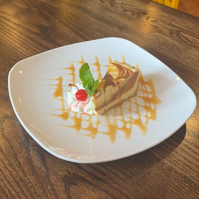 Sea Salt and Caramel New York style cheesecake.